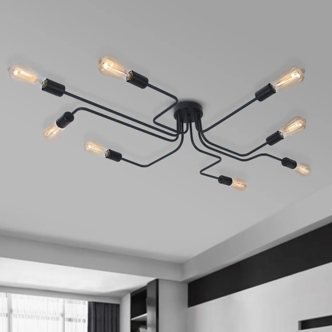 Modern Industrial Semi Flush Sputnik Light