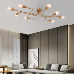 Modern Industrial Semi Flush Sputnik Light
