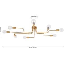 Modern Industrial Semi Flush Sputnik Light