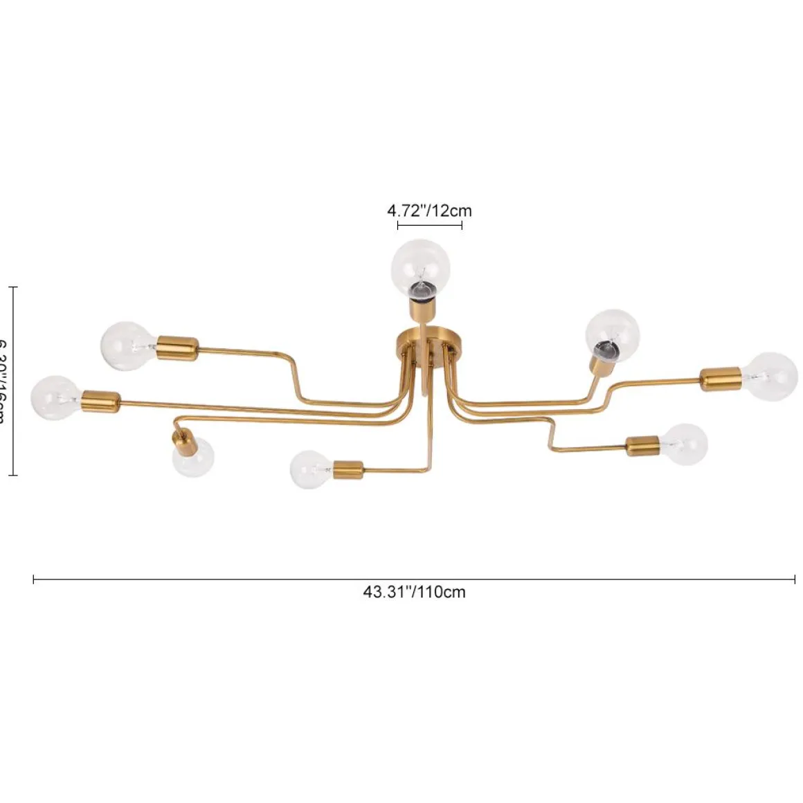 Modern Industrial Semi Flush Sputnik Light