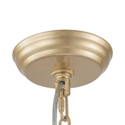 Modern Ivory Linen Conical Drum Cage Pendant Light