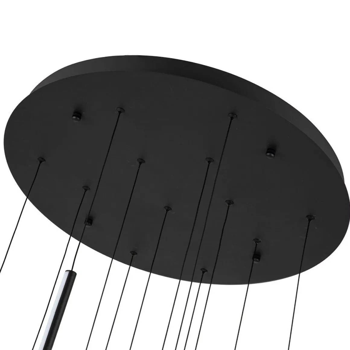 Modern 12-Light Black Cluster Tube LED Pendant Light