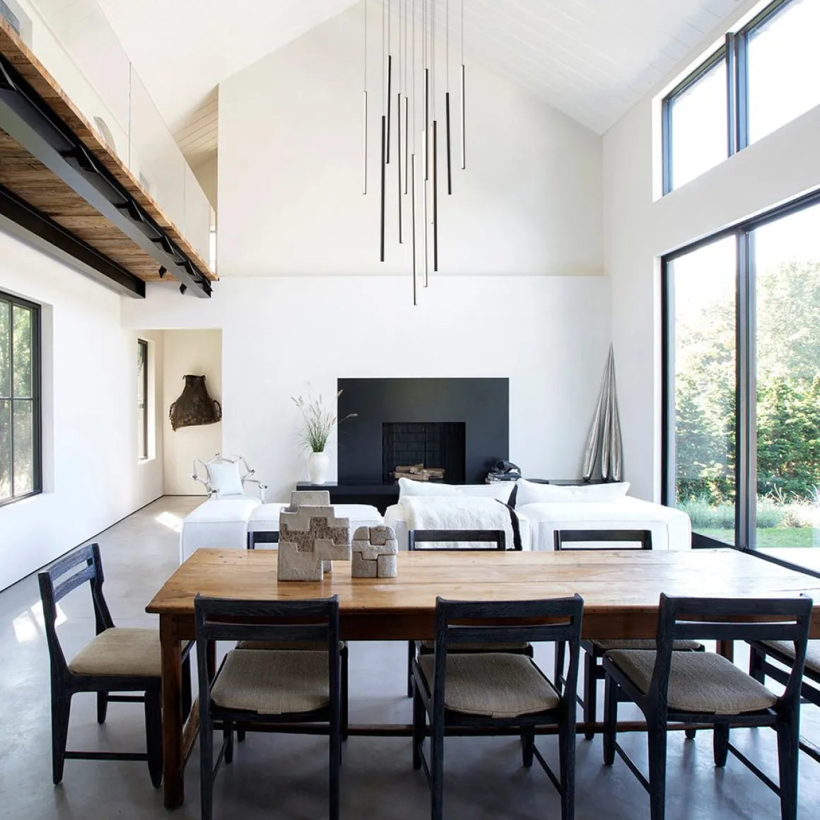 Modern 12-Light Black Cluster Tube LED Pendant Light