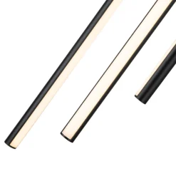 Modern 12-Light Black Cluster Tube LED Pendant Light
