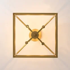 Modern 4-Light Candle Style Square Cage Semi Flush Mount