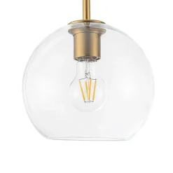 Modern 4-Light Clear Glass Bubble Hanging Sputnik Chandelier