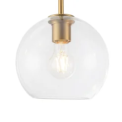 Modern 4-Light Clear Glass Bubble Hanging Sputnik Chandelier