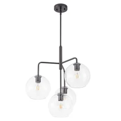 Modern 4-Light Clear Glass Bubble Hanging Sputnik Chandelier
