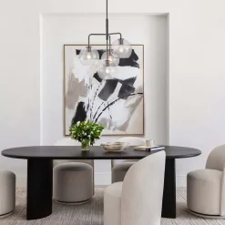 Modern 4-Light Clear Glass Bubble Hanging Sputnik Chandelier