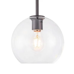 Modern 4-Light Clear Glass Bubble Hanging Sputnik Chandelier