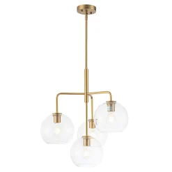 Modern 4-Light Clear Glass Bubble Hanging Sputnik Chandelier