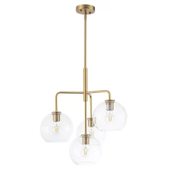 Modern 4-Light Clear Glass Bubble Hanging Sputnik Chandelier