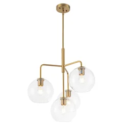 Modern 4-Light Clear Glass Bubble Hanging Sputnik Chandelier