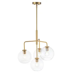 Modern 4-Light Clear Glass Bubble Hanging Sputnik Chandelier