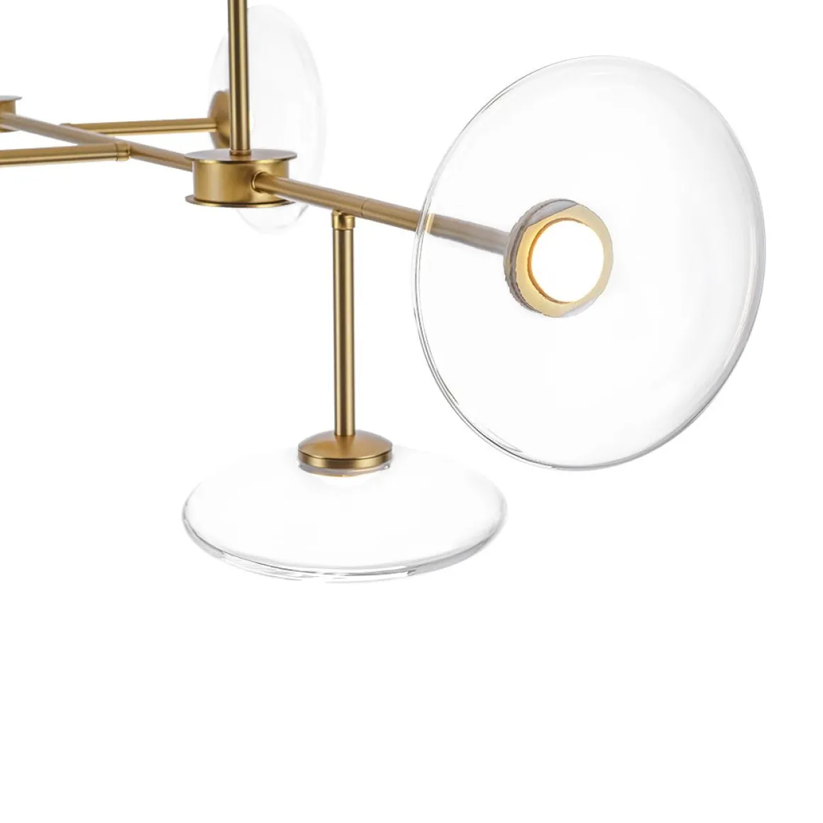 Modern 6-light Clear Glass Dimmable LED Linear Island Chandelier