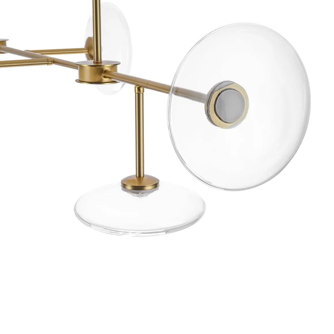 Modern 6-light Clear Glass Dimmable LED Linear Island Chandelier