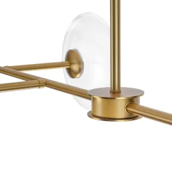 Modern 6-light Clear Glass Dimmable LED Linear Island Chandelier