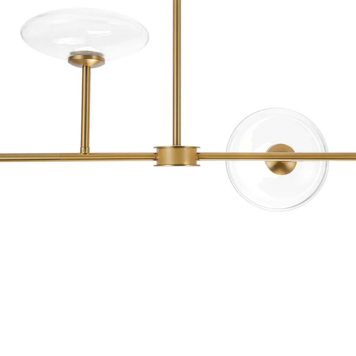 Modern 6-light Clear Glass Dimmable LED Linear Island Chandelier