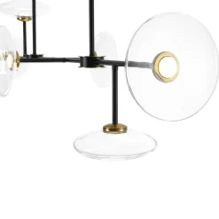 Modern 6-light Clear Glass Dimmable LED Linear Island Chandelier