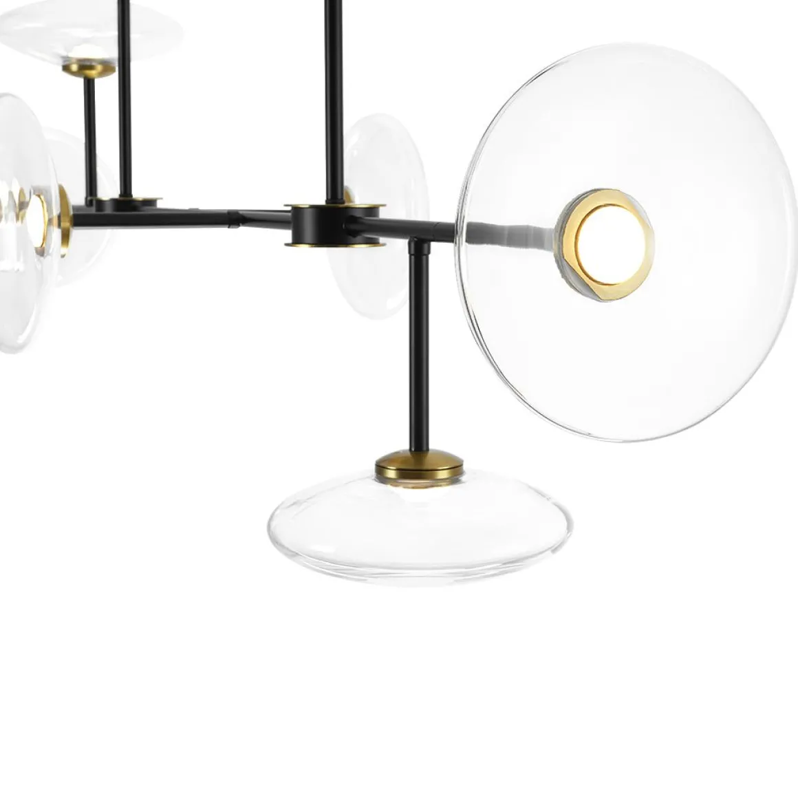 Modern 6-light Clear Glass Dimmable LED Linear Island Chandelier