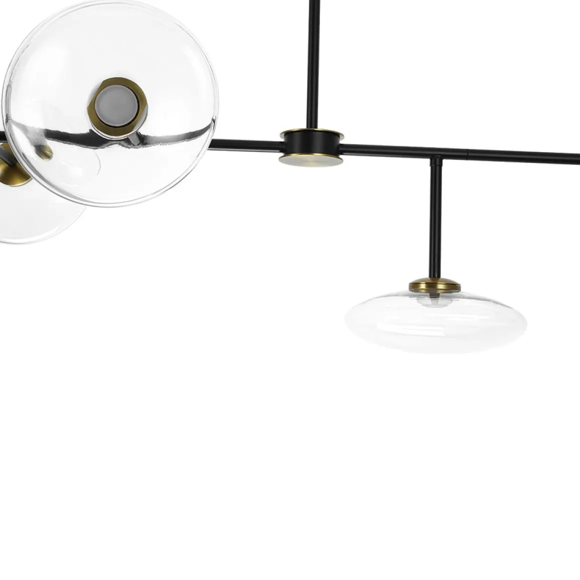 Modern 6-light Clear Glass Dimmable LED Linear Island Chandelier