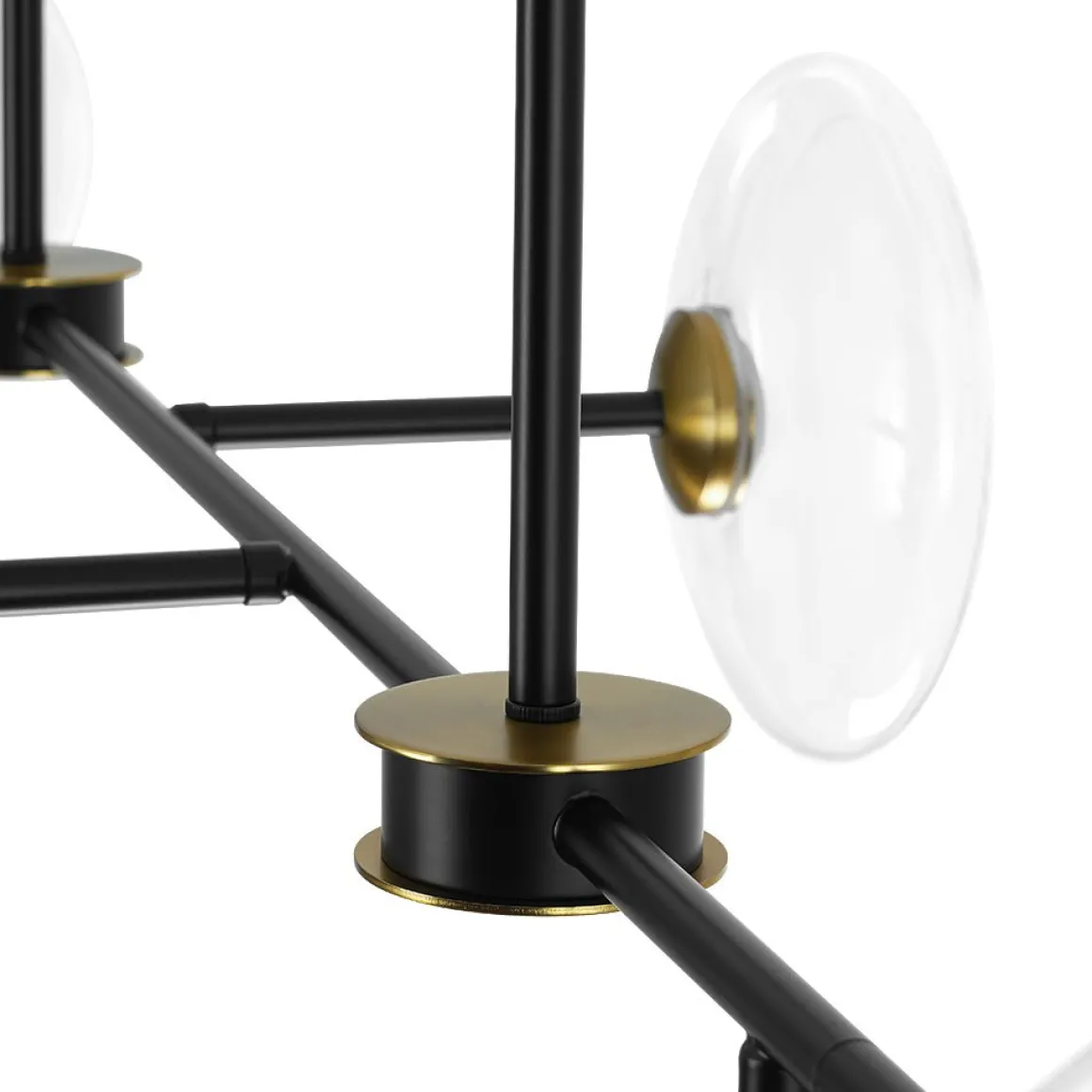 Modern 6-light Clear Glass Dimmable LED Linear Island Chandelier