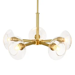 Modern 5-Light Clear Glass Round Sputnik Chandelier