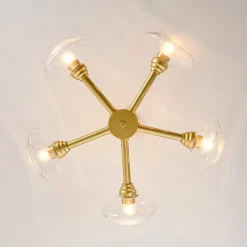 Modern 5-Light Clear Glass Round Sputnik Chandelier