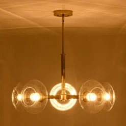 Modern 5-Light Clear Glass Round Sputnik Chandelier