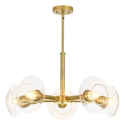 Modern 5-Light Clear Glass Round Sputnik Chandelier