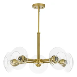 Modern 5-Light Clear Glass Round Sputnik Chandelier