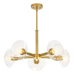 Modern 5-Light Clear Glass Round Sputnik Chandelier