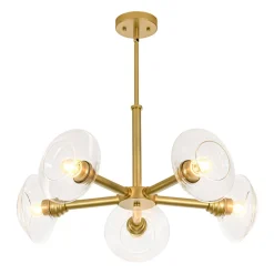 Modern 5-Light Clear Glass Round Sputnik Chandelier