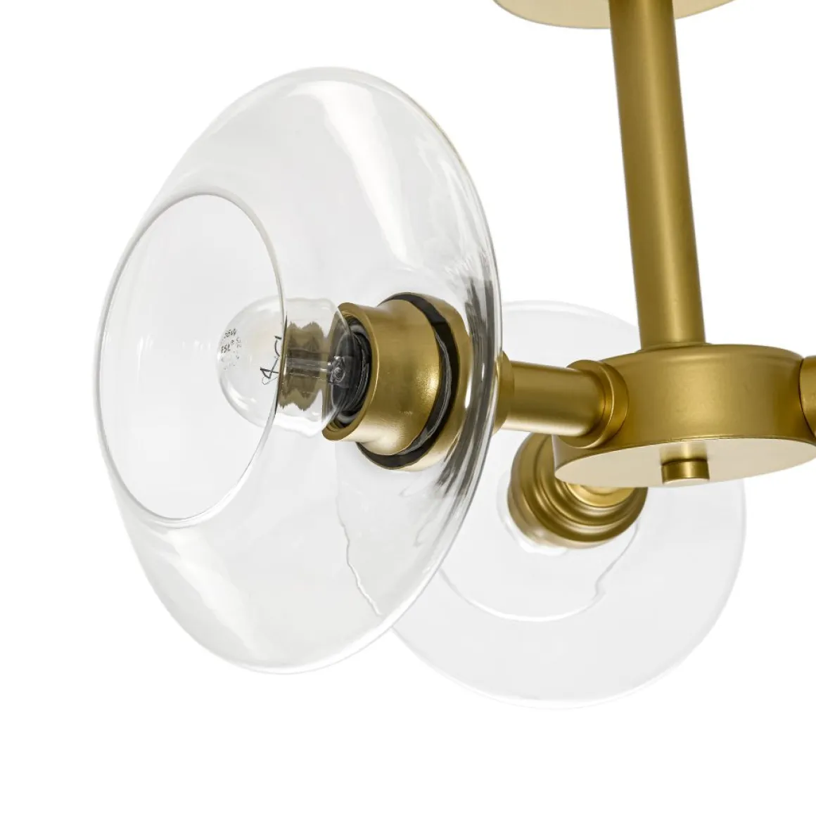 Modern 3-Light Clear Glass Round Sputnik Semi Flush Mount