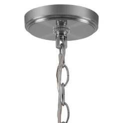 Modern 1-Light Clear Ribbed Glass Globe Pendant