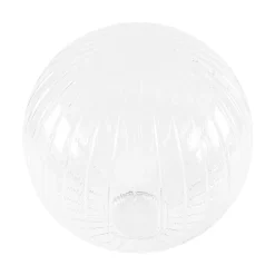 Modern 1-Light Clear Ribbed Glass Globe Semi Flush Mount