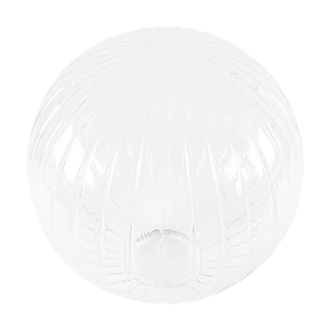 Modern 1-Light Clear Ribbed Glass Globe Semi Flush Mount