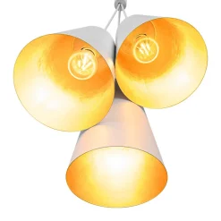 Modern 3-Light Cluster Metal Conical Shade Chandelier