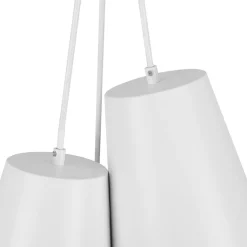 Modern 3-Light Cluster Metal Conical Shade Chandelier
