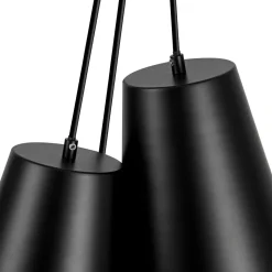 Modern 3-Light Cluster Metal Conical Shade Chandelier