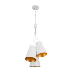 Modern 3-Light Cluster Metal Conical Shade Chandelier