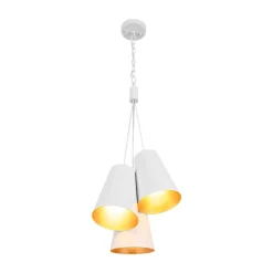 Modern 3-Light Cluster Metal Conical Shade Chandelier