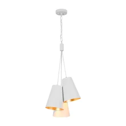 Modern 3-Light Cluster Metal Conical Shade Chandelier