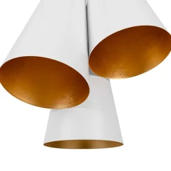 Modern 3-Light Cluster Metal Conical Shade Chandelier