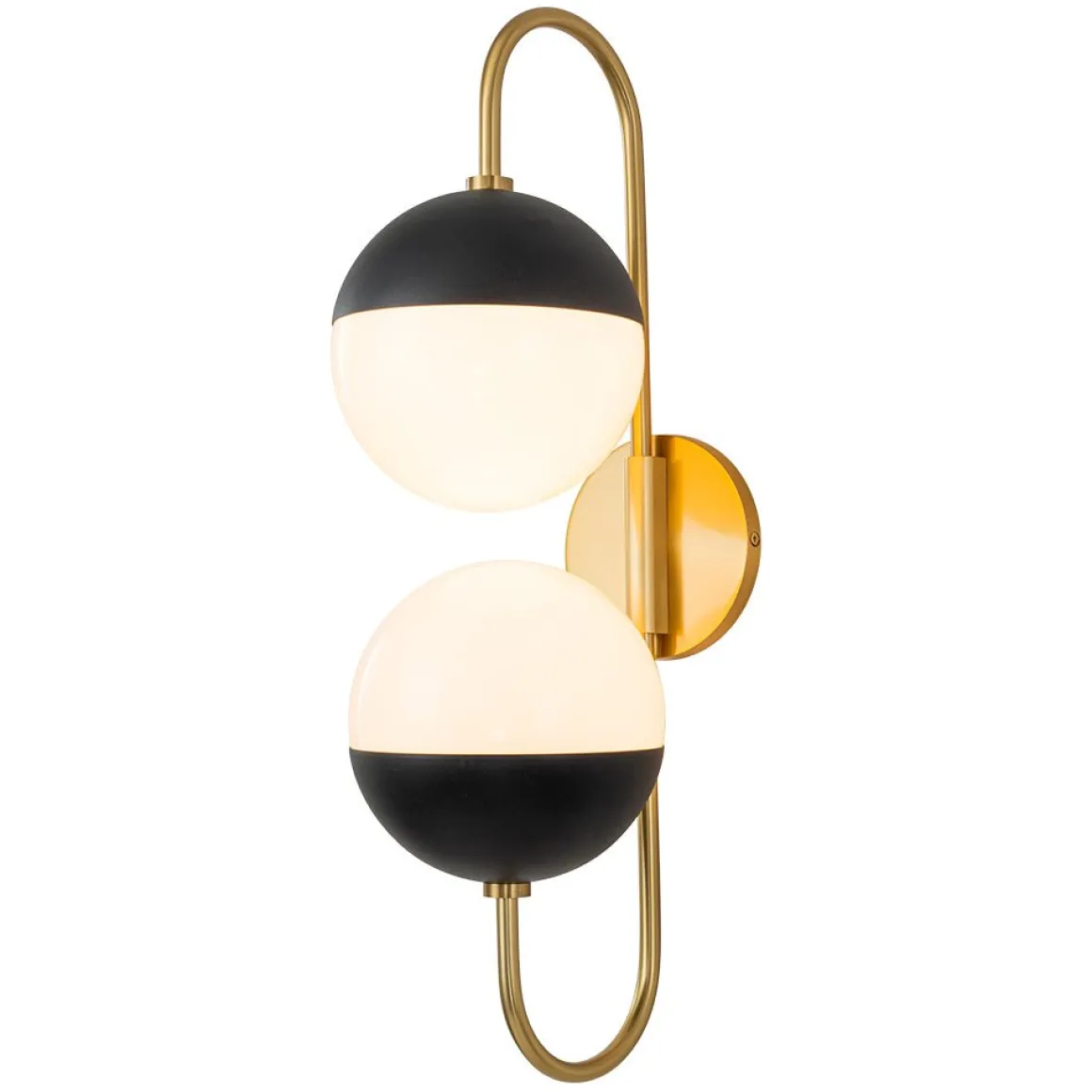 Modern 2-Light Double Goose Arm Globe Wall Sconce