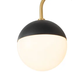 Modern 2-Light Double Goose Arm Globe Wall Sconce