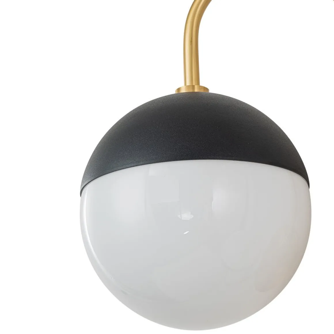 Modern 2-Light Double Goose Arm Globe Wall Sconce