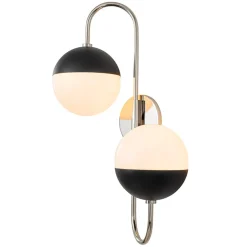 Modern 2-Light Double Goose Arm Globe Wall Sconce