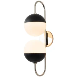 Modern 2-Light Double Goose Arm Globe Wall Sconce