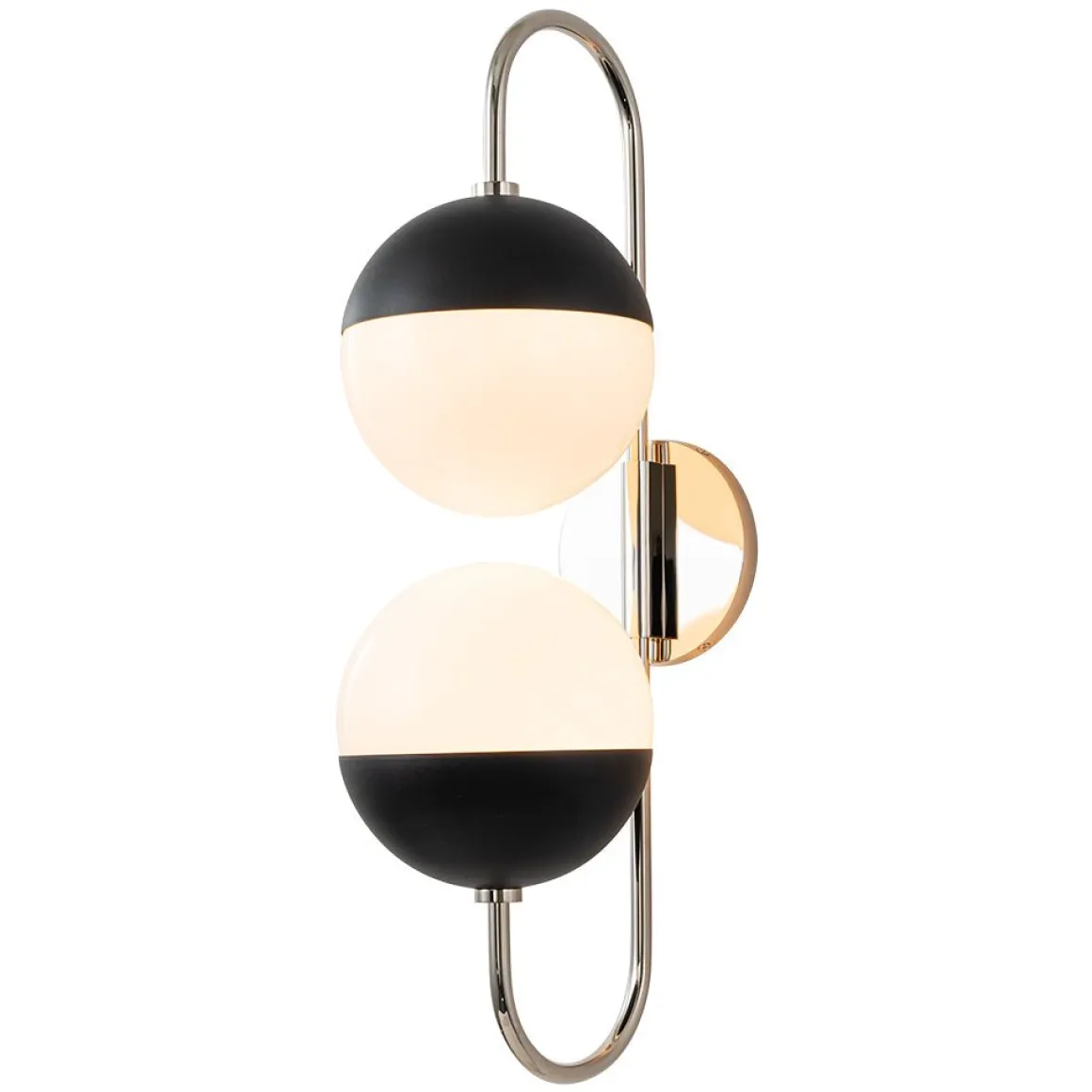 Modern 2-Light Double Goose Arm Globe Wall Sconce